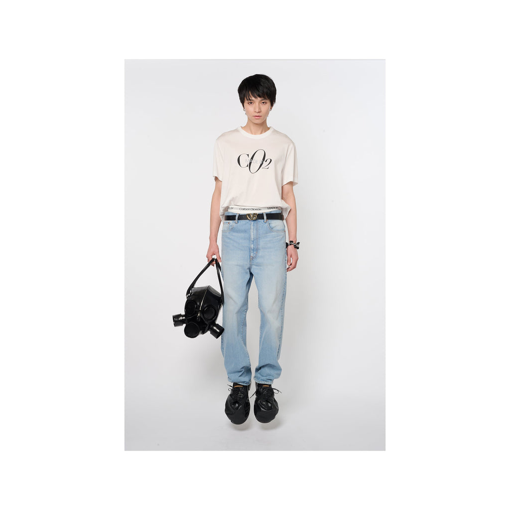 GAS MASK LEATHER HANDBAG：BLACK