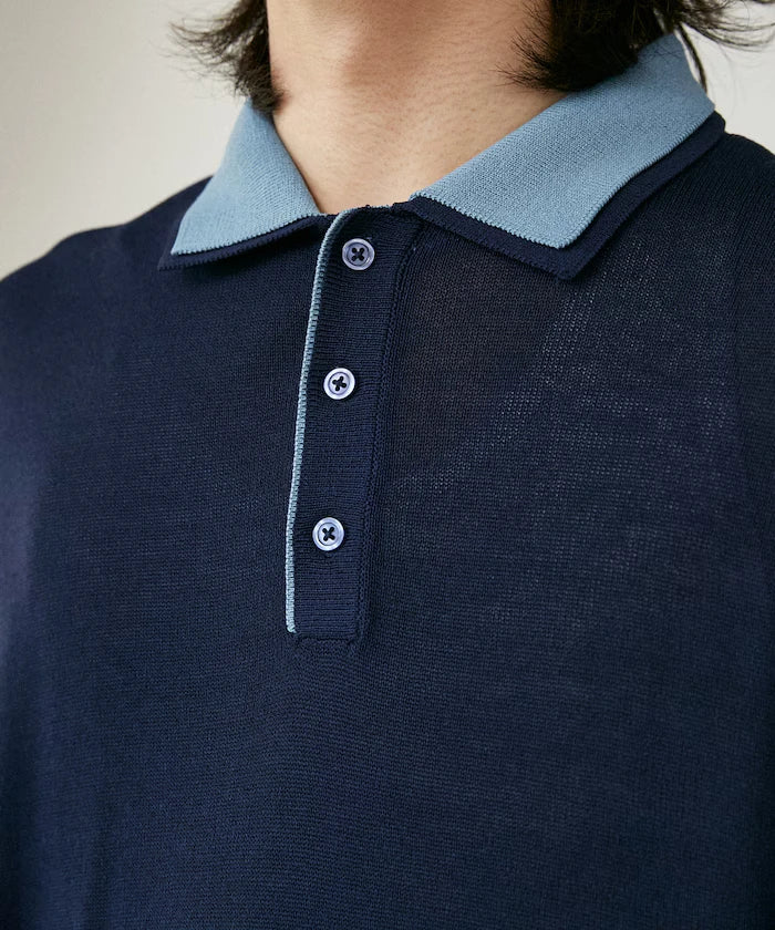 LOVE POP STUDIO Collar Layered Knit Polo Shirt Limited Edition