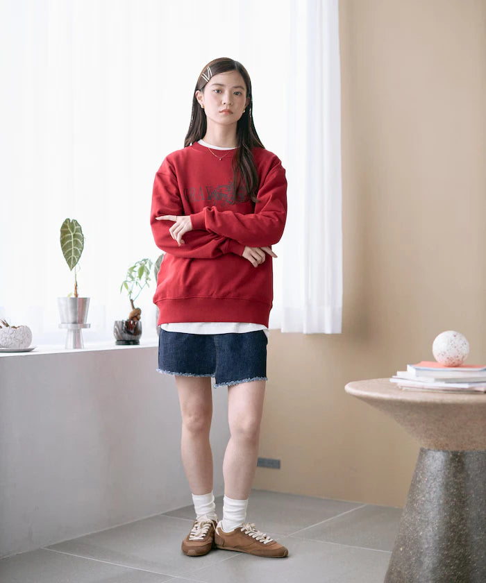 Organic Cotton Animal Logo Print Sweat / CAT / Relaxed Fit / French Terry Sweat