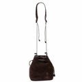 WATER PROOF SUEDE MINI DROW STRING SHOULDER/CHOCO