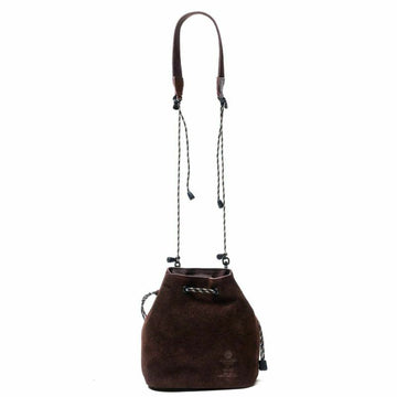 WATER PROOF SUEDE MINI DROW STRING SHOULDER/CHOCO