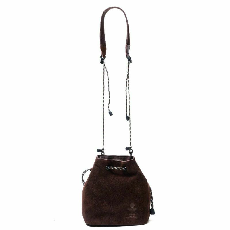 WATER PROOF SUEDE MINI DROW STRING SHOULDER/CHOCO