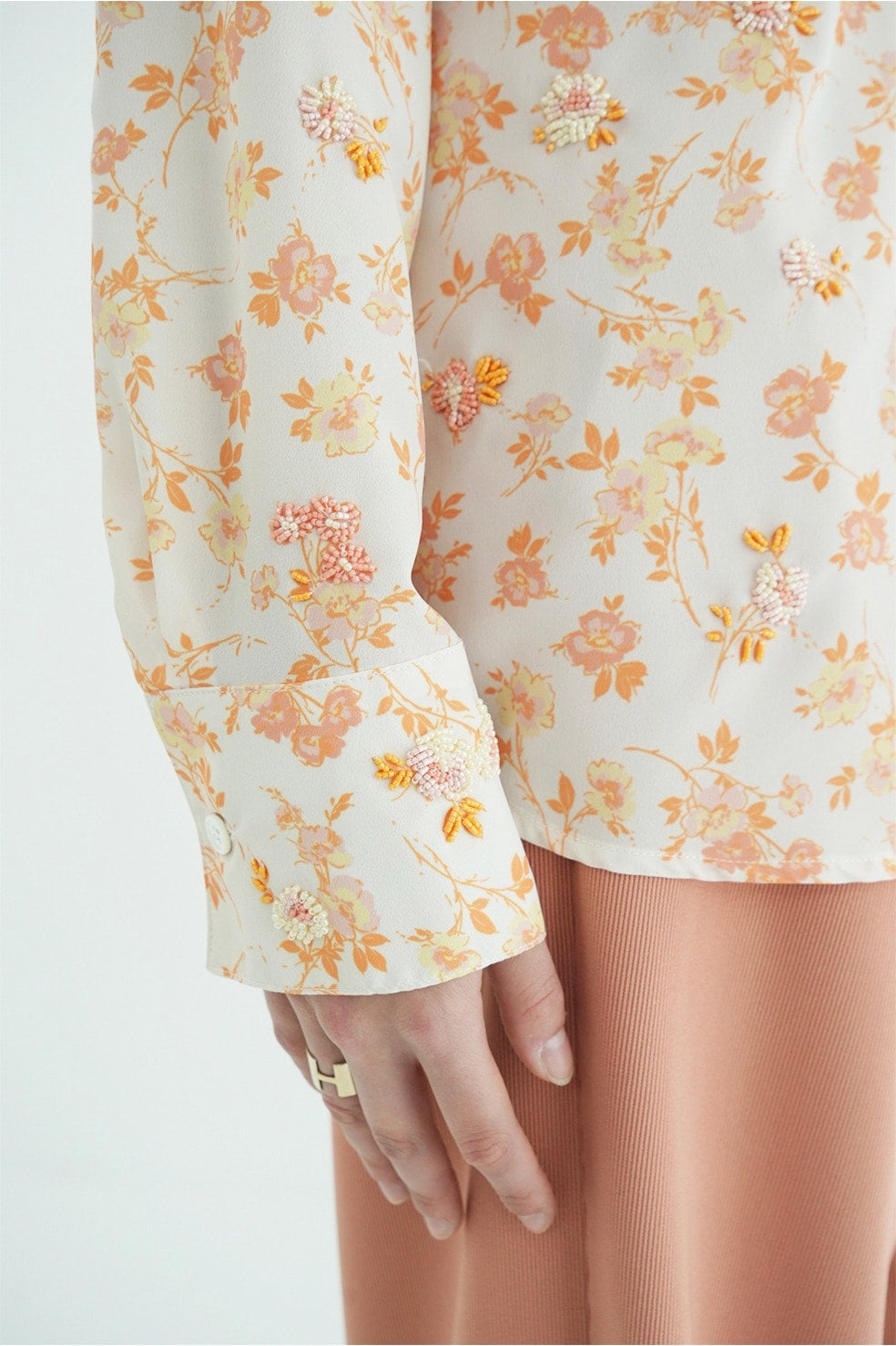 MABEL FLOWER HAND BEADS SHIRT