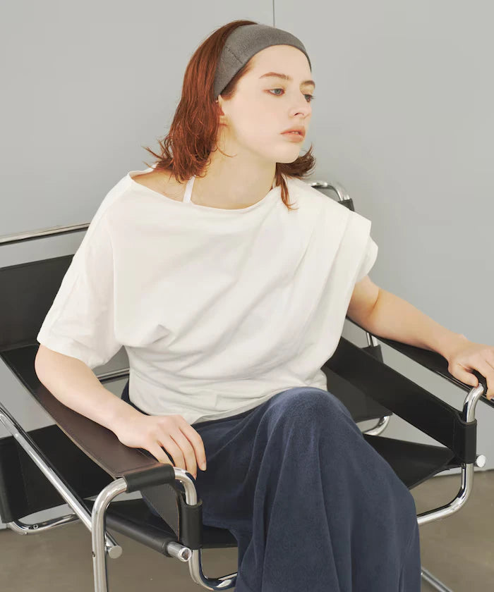 Organic Cotton Asymmetrical Draped Top