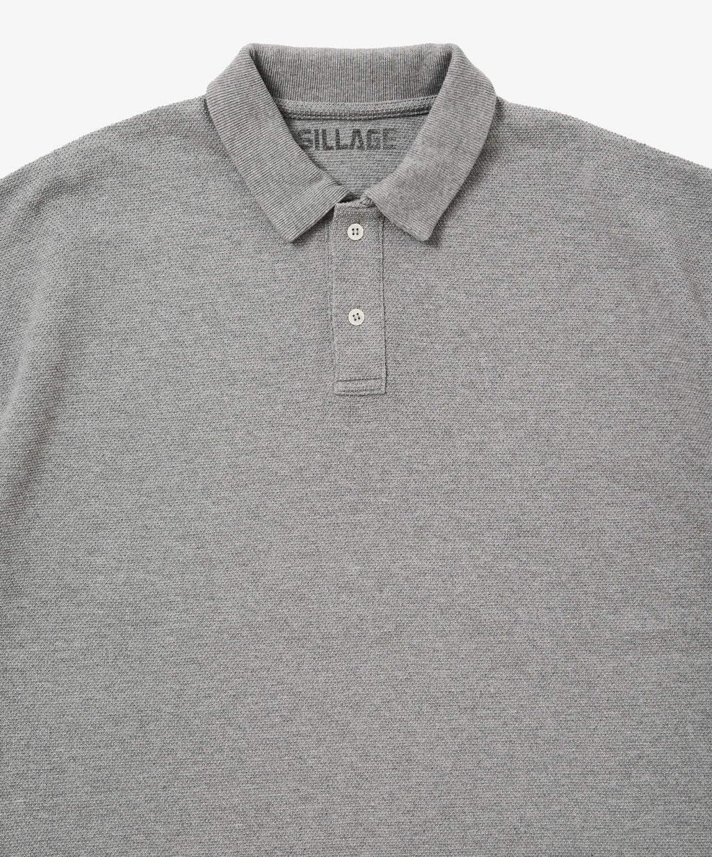 twisted pique polo melange gray