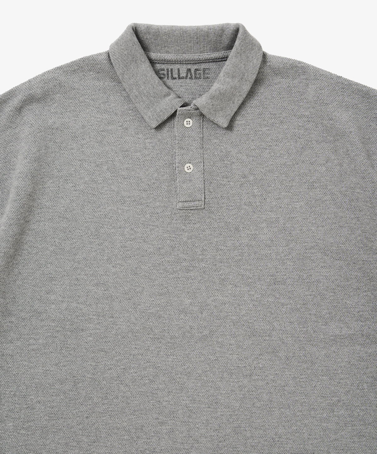 twisted pique polo melange gray