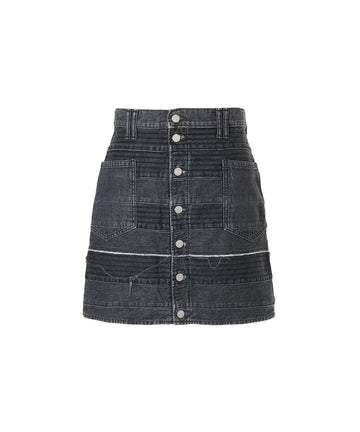 Scratch A-Line Denim Mini Skirt