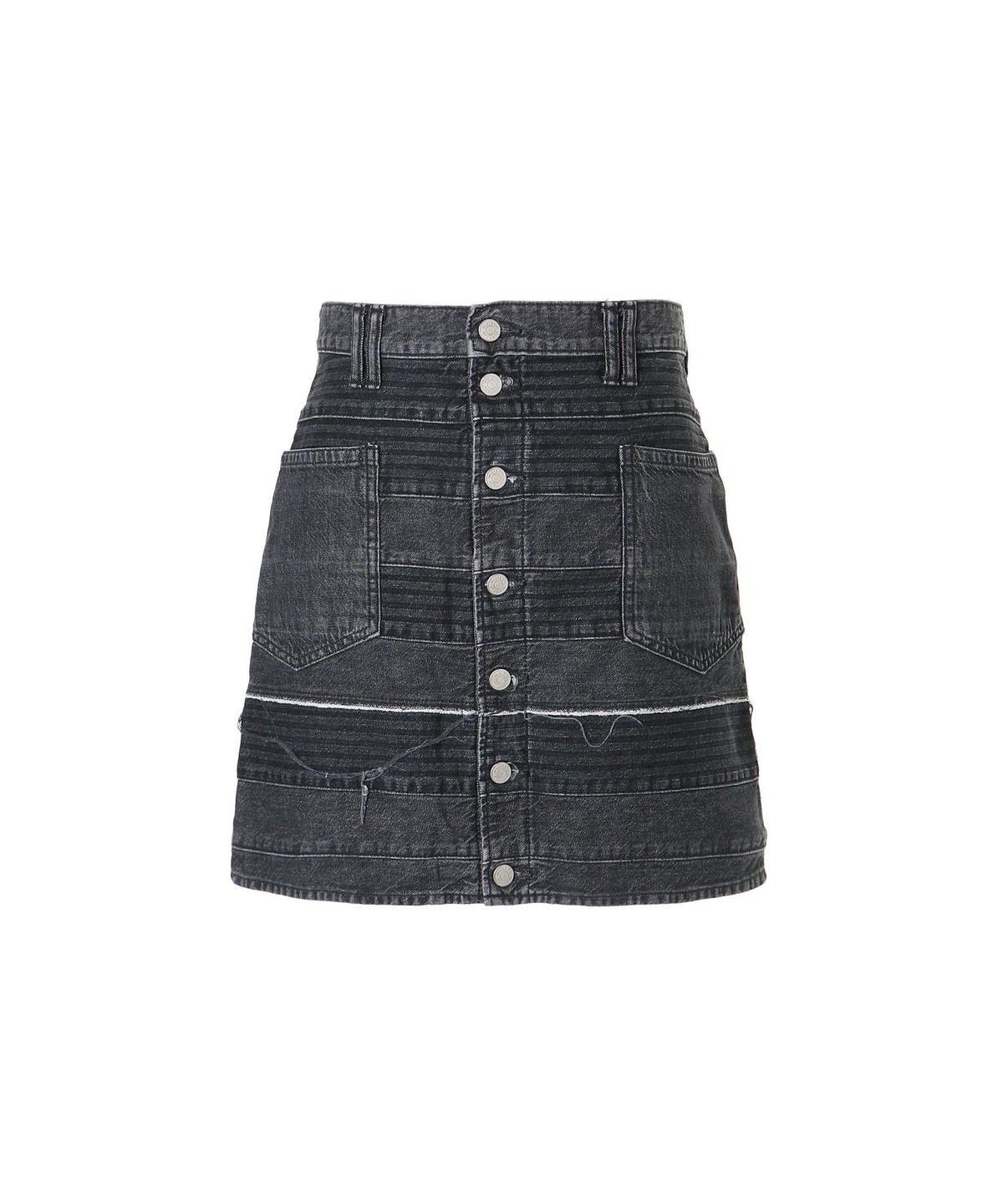 Scratch A-Line Denim Mini Skirt