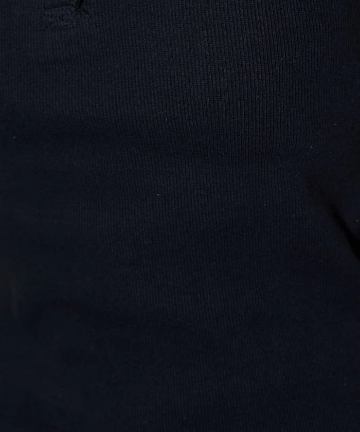 Collar Lace Contrast Henry Rib T-Shirt
