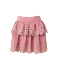 SKULL LACE Scalloped Embroidery Skirt