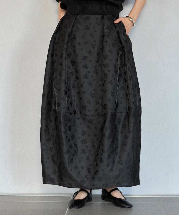 Flower Sheer Jacquard Cocoon Skirt