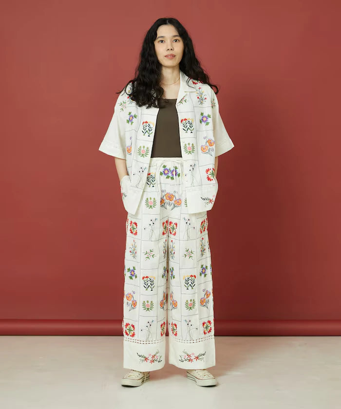 Patchwork Flower Embroidery Shirt