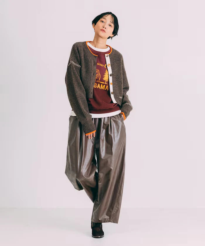 Short Length Color-block Knit Cardigan