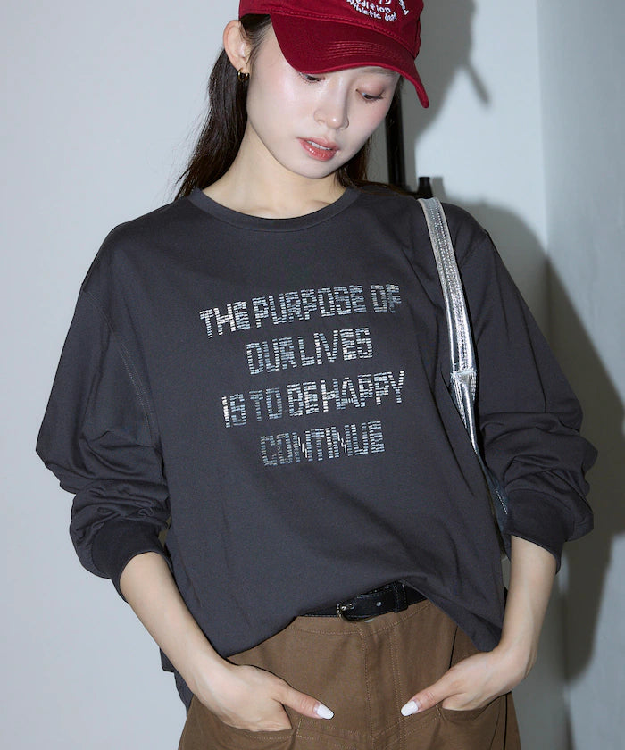 Box Logo Bead Embroidery Big Silhouette Long Sleeve T-Shirt Limited Edition