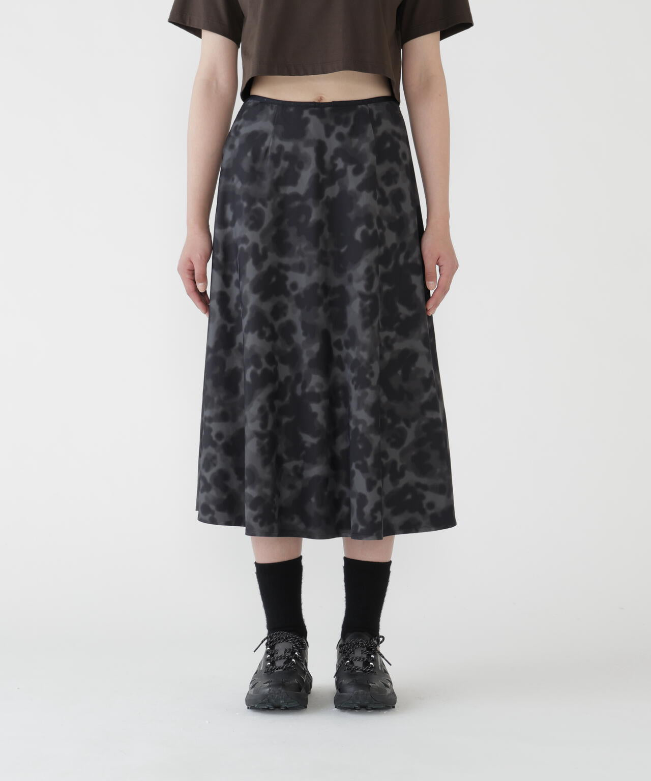 printed satin skirt (W)