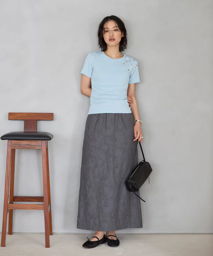 Many Button Cotton Modal Short Sleeve T-Shirt
