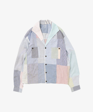 rib blouson oxford stripe nine