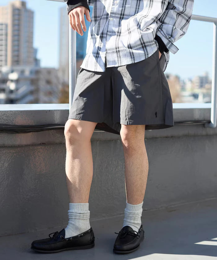 Nylon Medium Length Baggy Shorts
