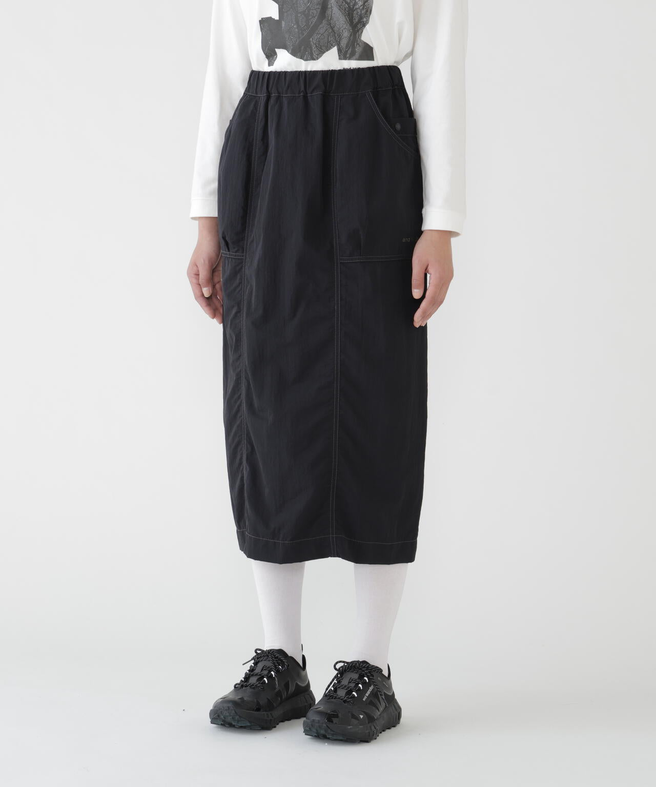 crinkled nylon skirt (W)