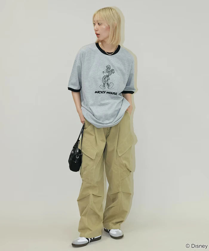 <Functional Material>Mickey Mouse/Sketch Ringer T-Shirt Limited Edition