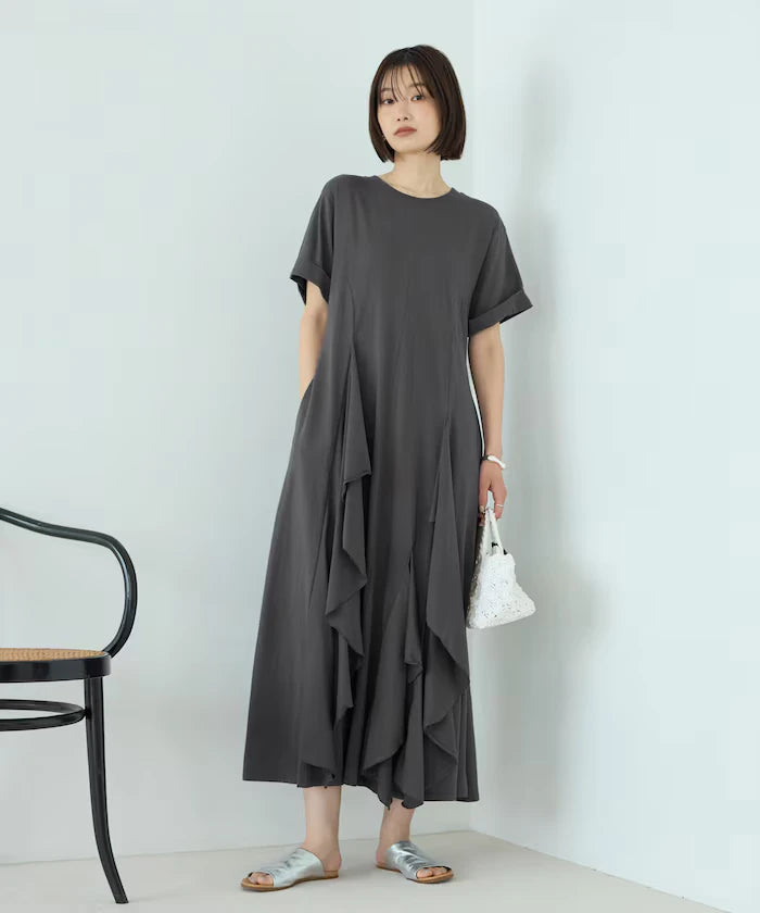 Organic Cotton Draped Flare Dress