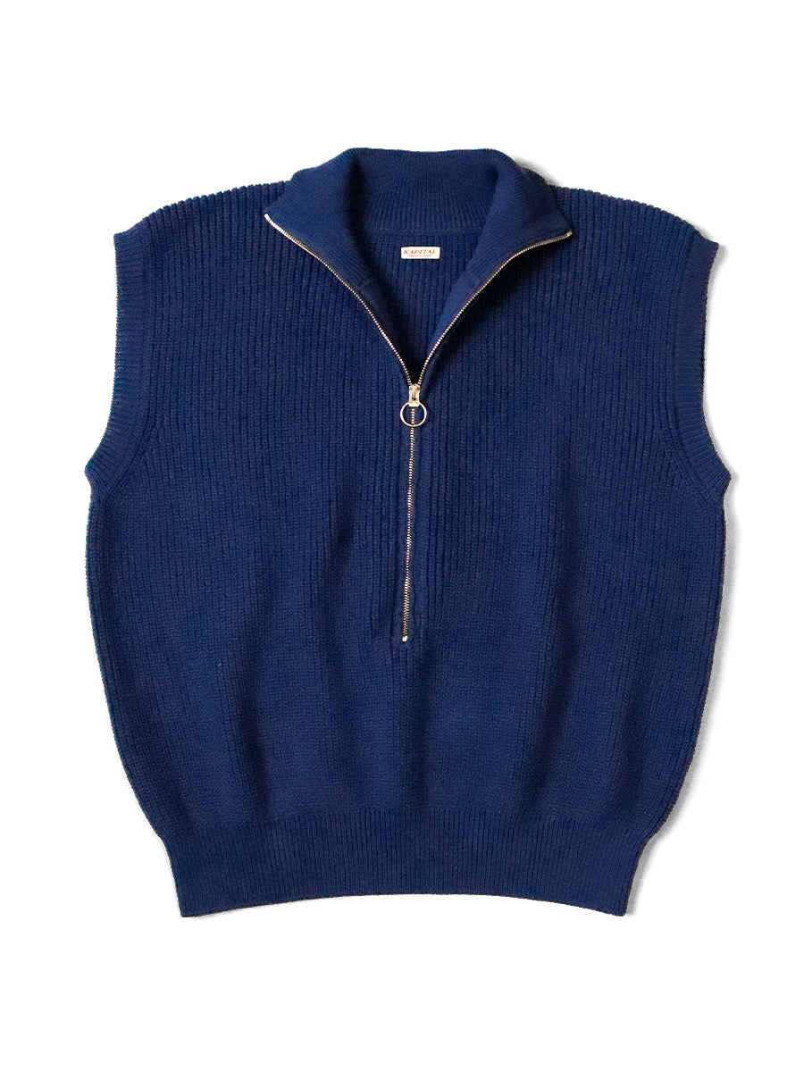 5G Cable Knit Half-Zip Vest
