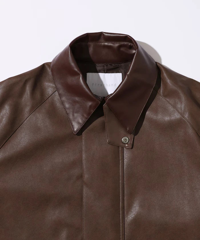 Oversized leatherette blouson / Mixed material switching