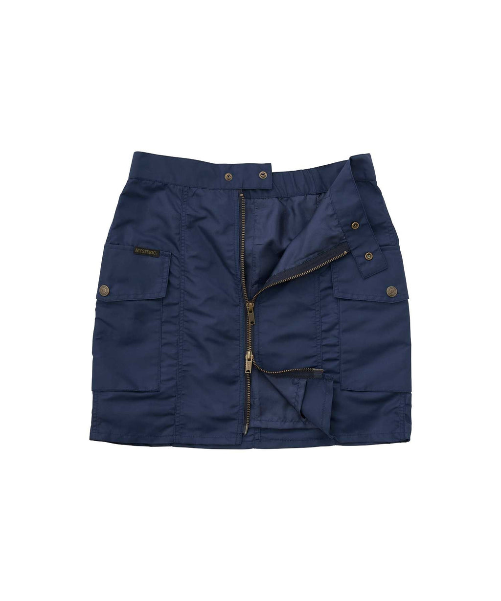 Front Zip Nylon Mini Skirt