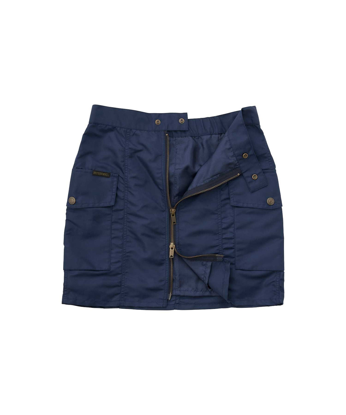 Front Zip Nylon Mini Skirt