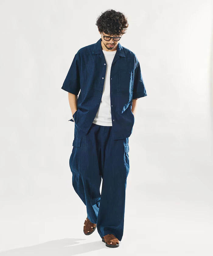 LINEN COTTON EASY CARGO PANTS 【Compatible with Set-Up】