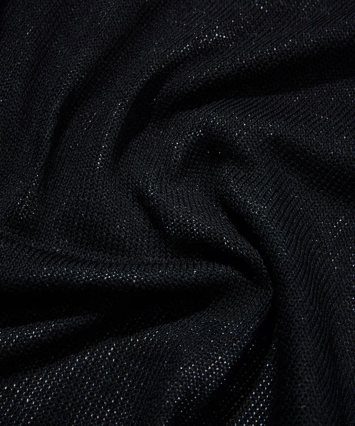 Sheer Knit & Cotton T-Shirt Layered Set