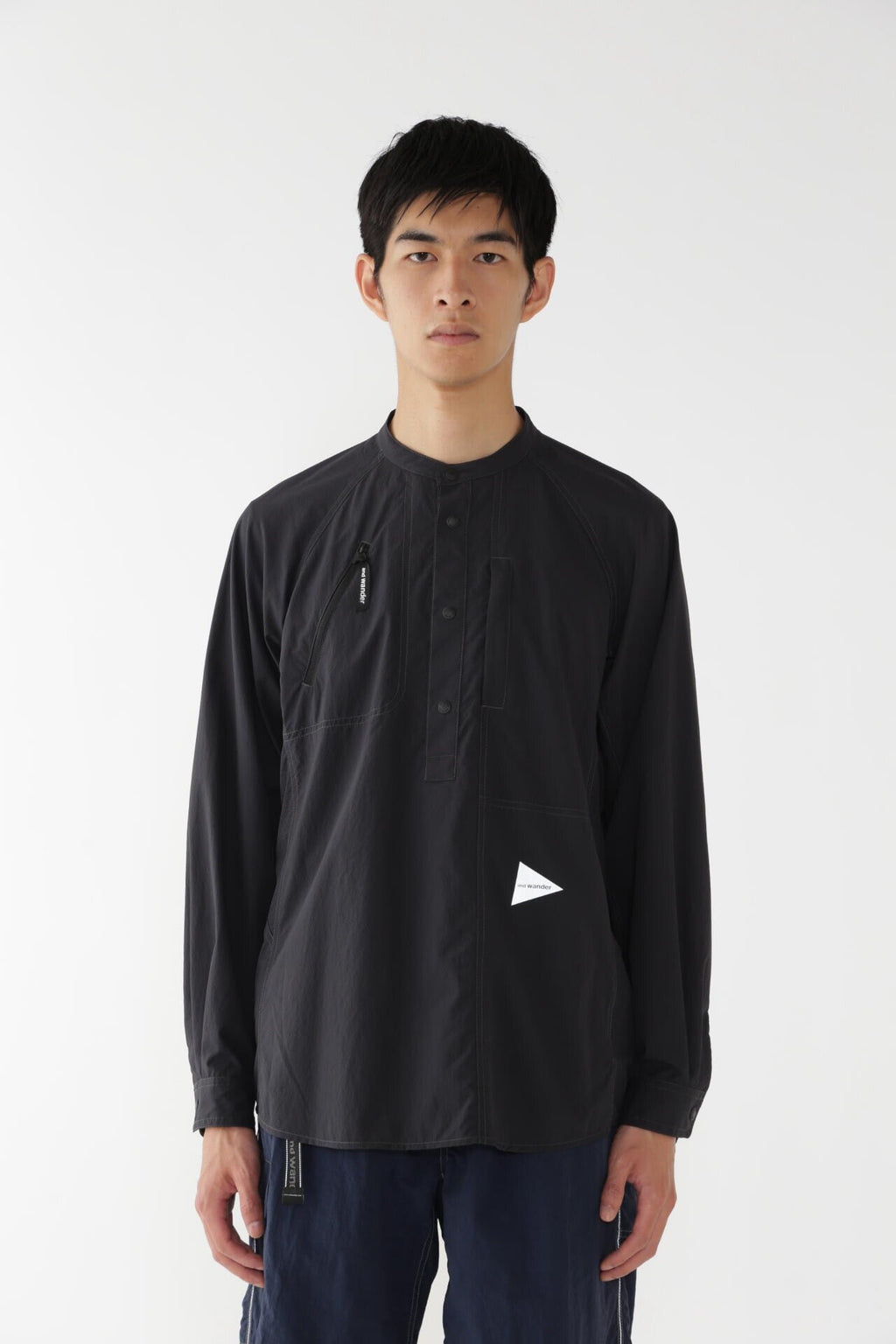 stretch rip band collar shirt