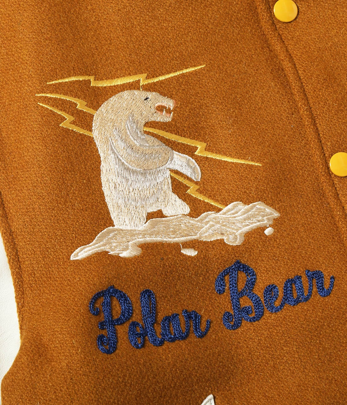 30oz. WOOL MELTON AWARD JACKET “POLAR BEAR” (GOLD)