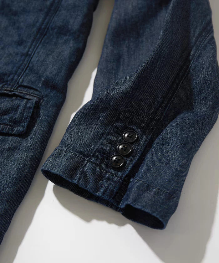 French Linen Denim Tailored Jacket