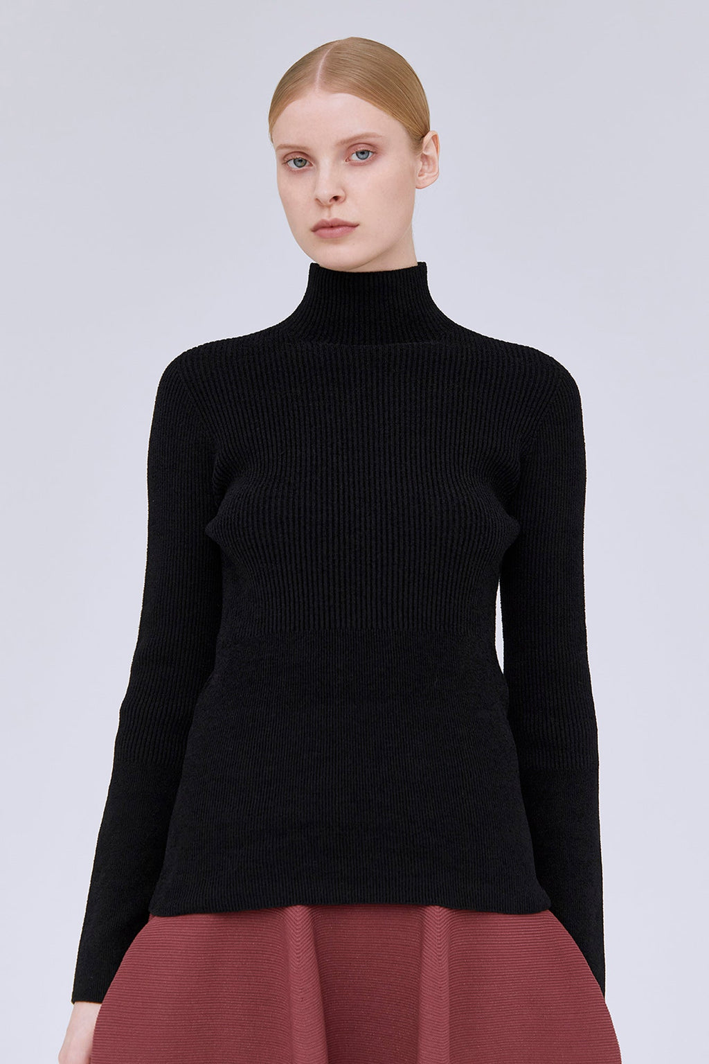PORTRAIT VELVET MOCKNECK TOP