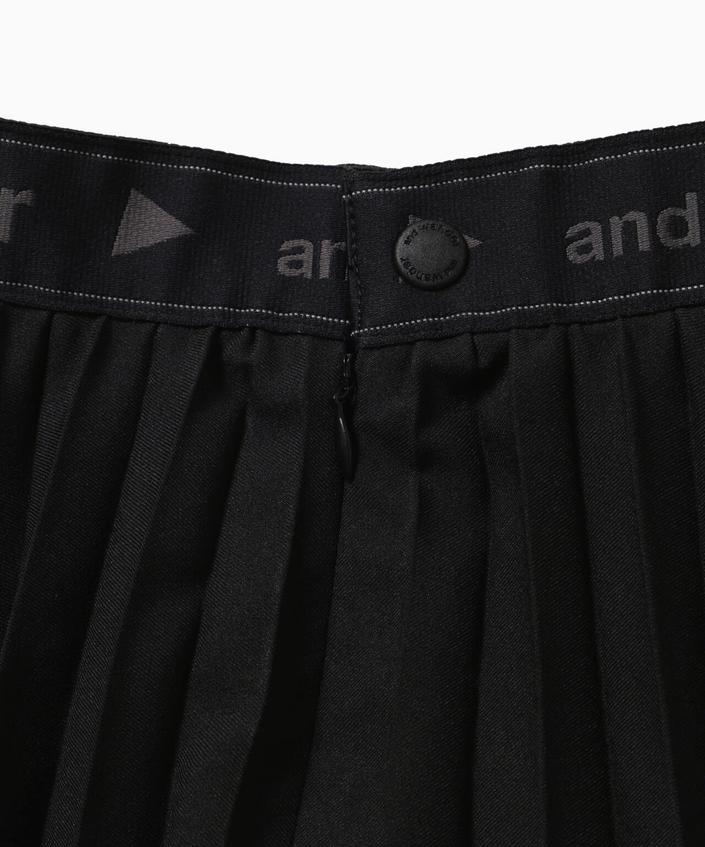PE melange twill pleats skirt (W)