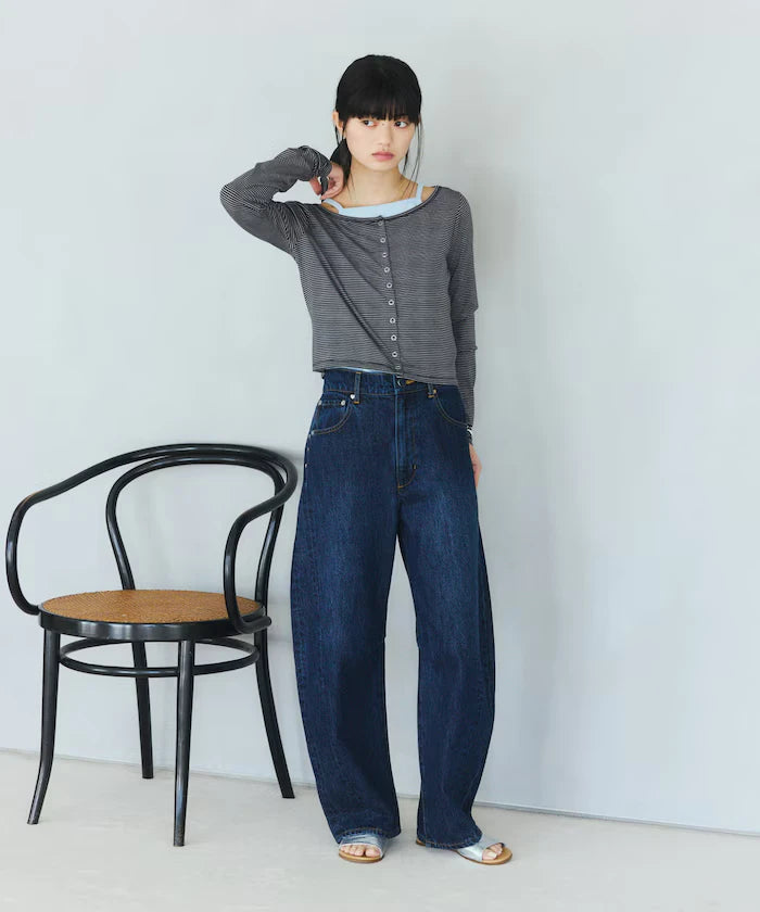 Layered Set Top / Striped Cardigan & Camisole