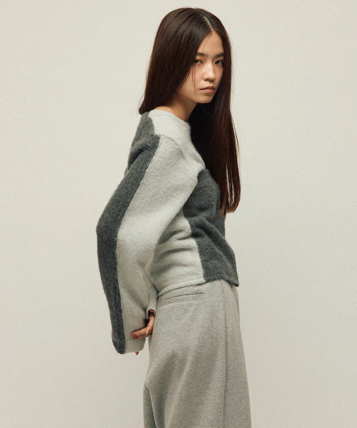 Alpaca Blend Bicolor Knit Vest