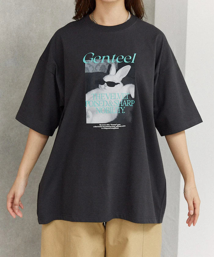 <Functional Material> Genteel Rabbit Print T-Shirt Limited Edition