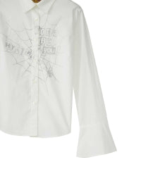 Hysteric Spider Lace Up Frill Cuff Blouse