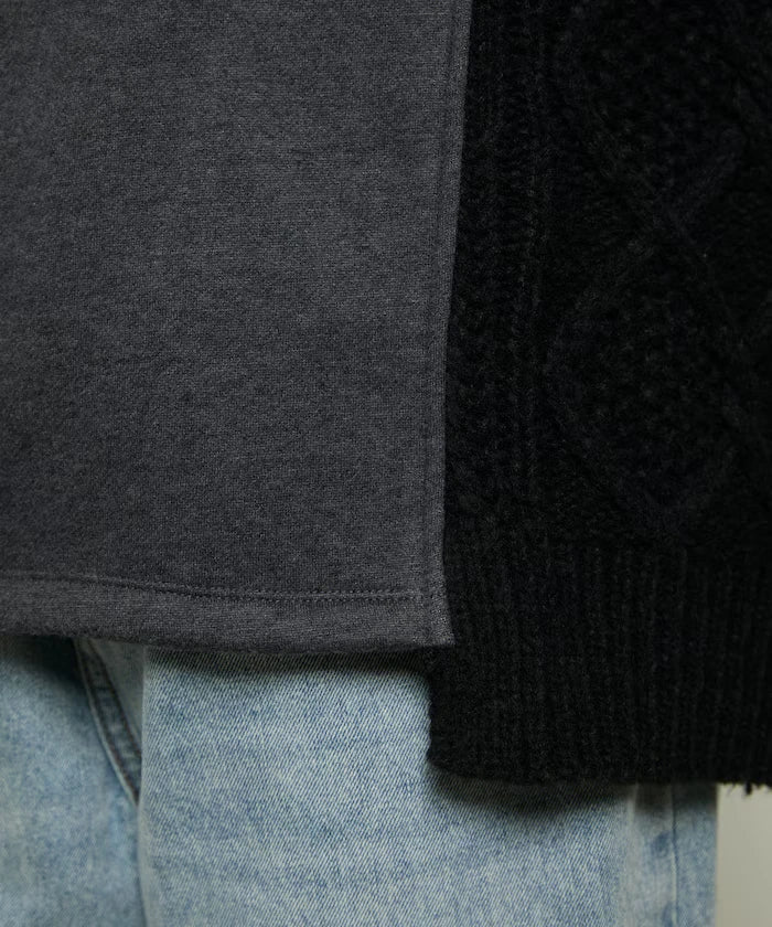 Mixed Material Switch Turtle Neck Knit Limited Edition