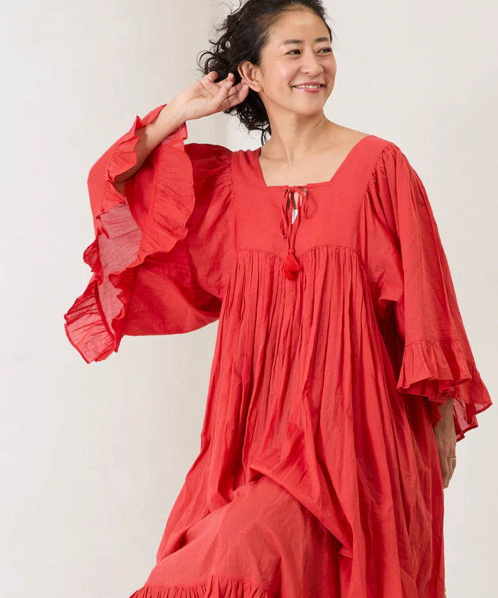 India Square Neck Frilled Dress