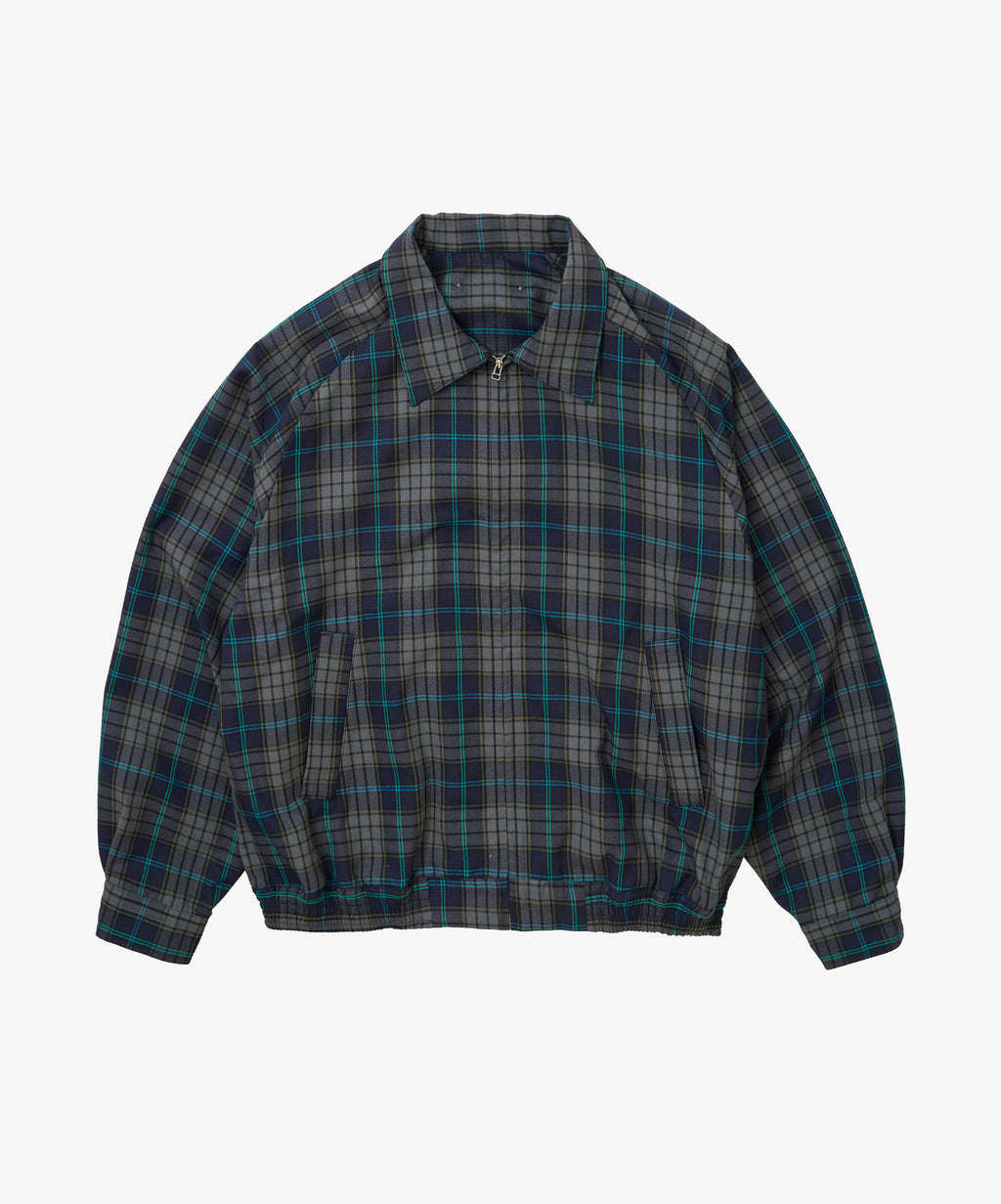 zip up blouson deadstock watahiko tex navy plaid