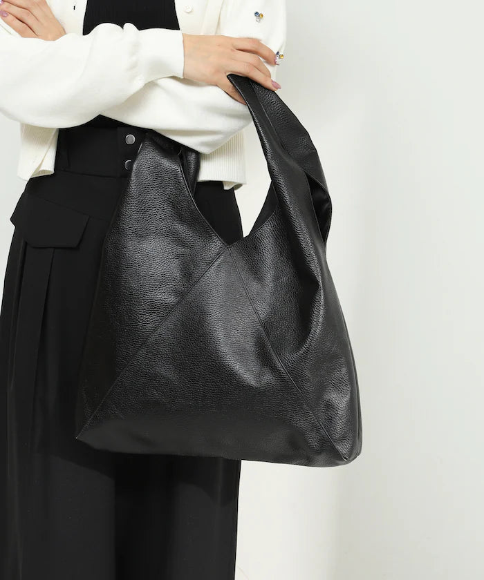 Triangle Leather Marche Bag