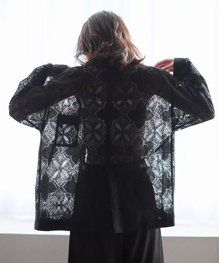 [February 12 12:00 Release] Panel Lace Shirt Jacket / Compatible with Setup