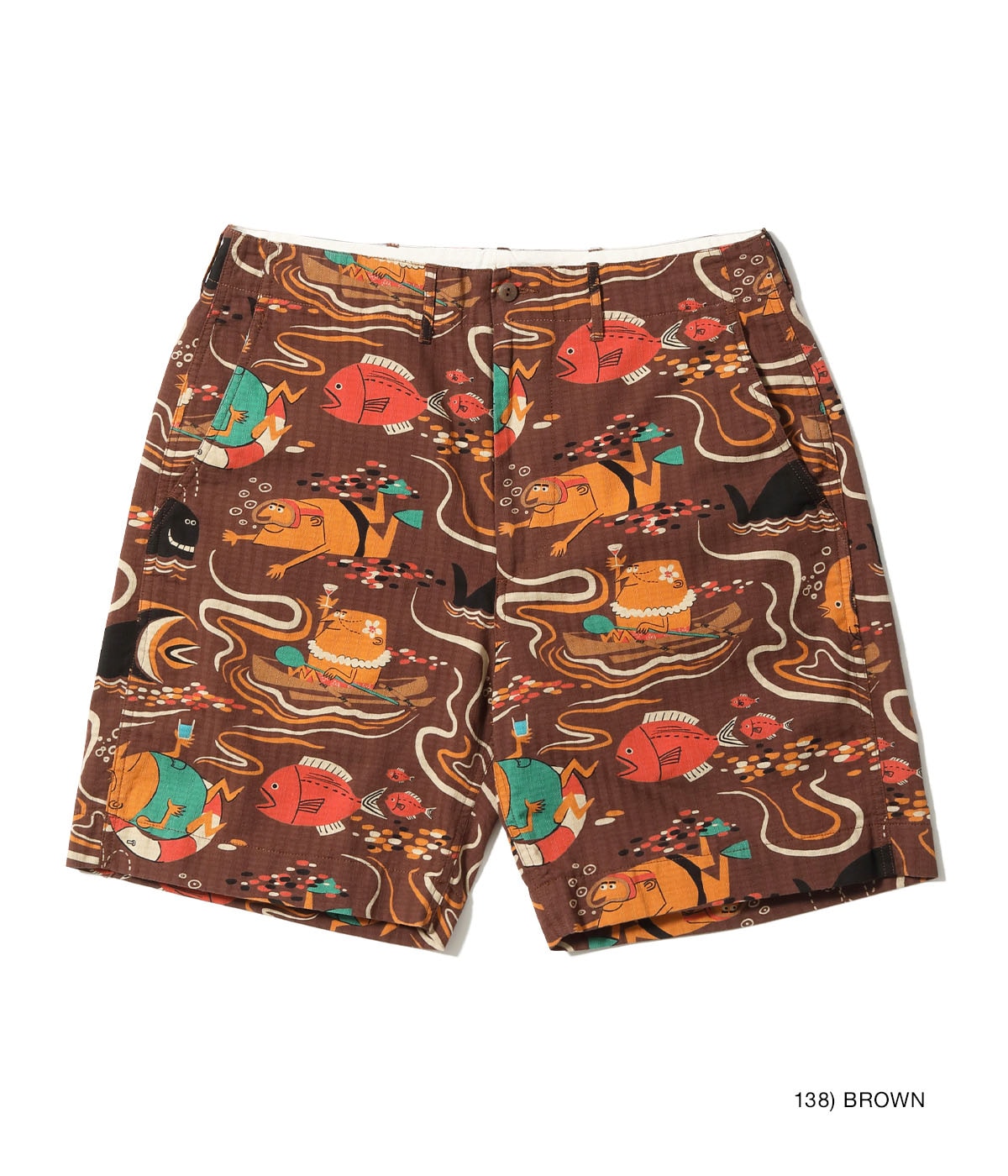 Dobby Cotton Shorts "Ocean Activities" by Ryohei Yanagihara with Mookie