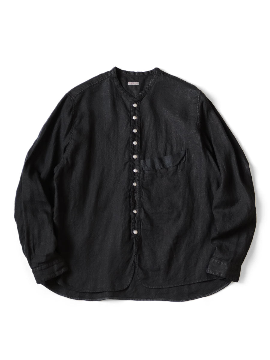 Gauze Linen Herringbone Stand Penny Shirt