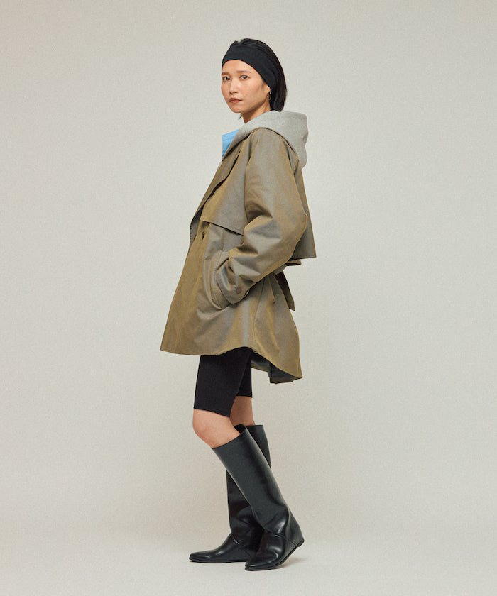 Mid-length T/C Chambray Trench Coat