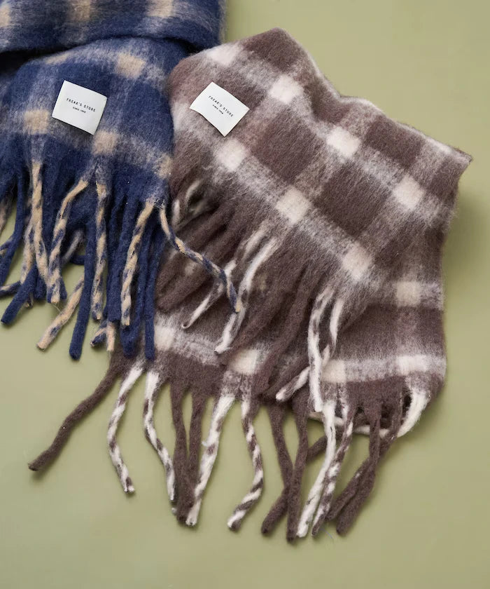 Cashmere Check Volume Scarf