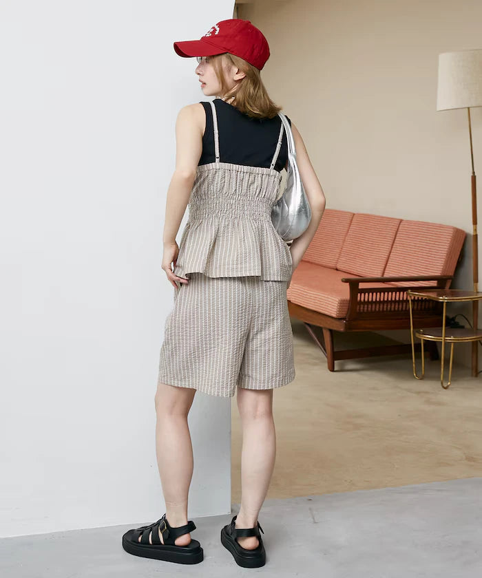 Shearling camisole x short pants set limited edition